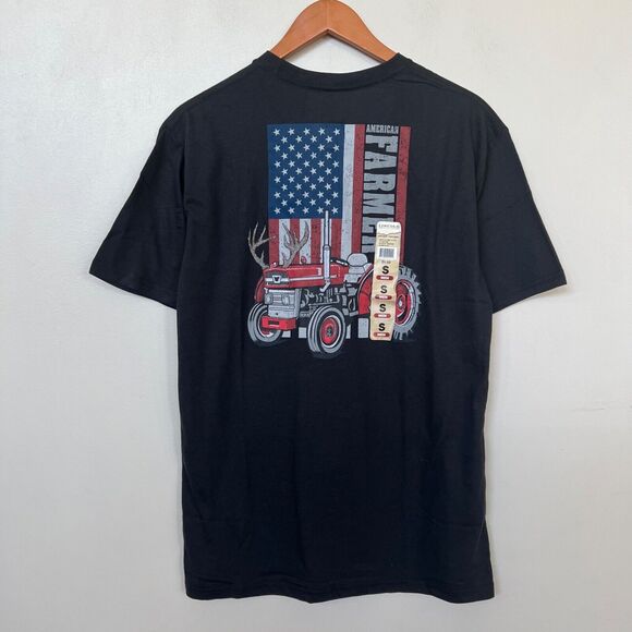 NEW Lincoln Outfitters American Farmer Tractor Tee Shirt Washed Black Men’s - Picture 1 of 8